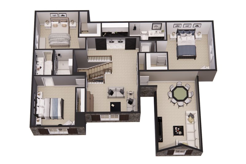 Dream House Plan - Floor Plan - Upper Floor 1 for Country House Plan #51-1568 - 4 bed, 3.5 bath