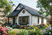 Cottage Style House Plan - 2 Beds 2 Baths 838 Sq/Ft Plan #515-18 Exterior 