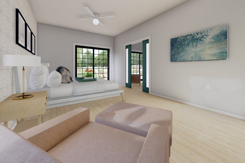 House Blueprint - Interior - Master Bedroom 2 for Farmhouse House Plan #126-176 - 1 bed, 1.5 bath