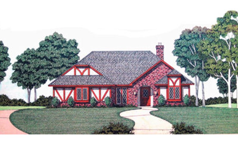 Home Plan - European Exterior - Front Elevation Plan #45-340