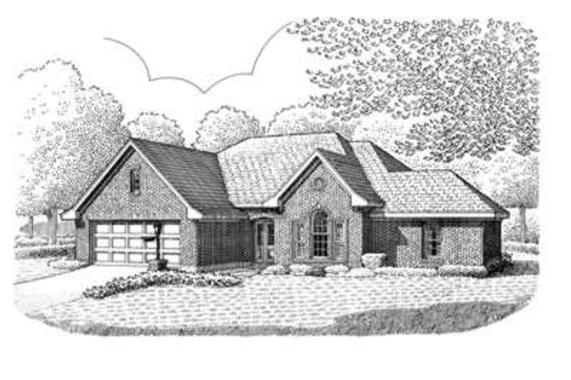 House Blueprint - European Exterior - Front Elevation Plan #410-301