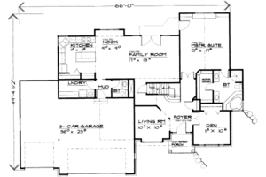 Floor Plan - Main Floor for Traditional House Plan #308-111 - 3 bed, 2.5 bath