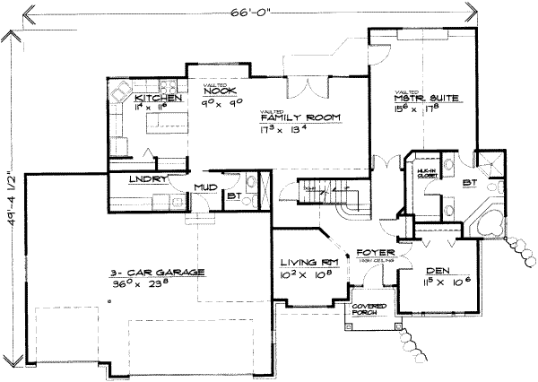 Traditional Floor Plan - Main Floor Plan #308-111