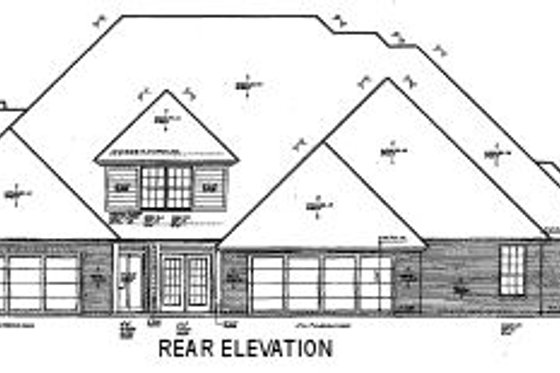 Exterior - Rear Elevation for Tudor House Plan #310-475 - 2 bed, 2.5 bath