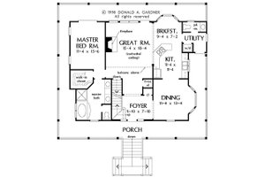 Floor Plan - Main Floor for Country House Plan #929-37 - 3 bed, 2.5 bath