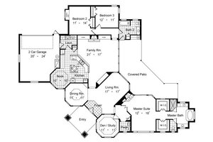 Floor Plan - Main Floor for European House Plan #417-304 - 3 bed, 2.5 bath