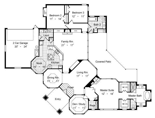 European Floor Plan - Main Floor Plan #417-304