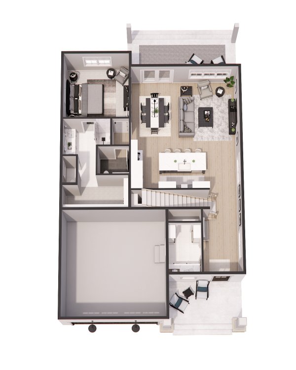 Architectural House Design - Bungalow Floor Plan - Main Floor Plan #51-1287