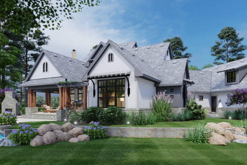 Dream House Plan - Exterior - Rear Elevation 2 for Farmhouse House Plan #120-195 - 3 bed, 2.5 bath