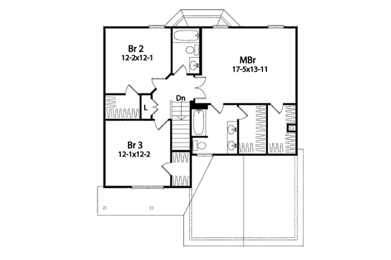 House Plan Design - Floor Plan - Upper Floor for Traditional House Plan #22-425 - 3 bed, 3 bath