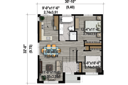 Contemporary Style House Plan - 2 Beds 1 Baths 892 Sq/Ft Plan #25-4405 