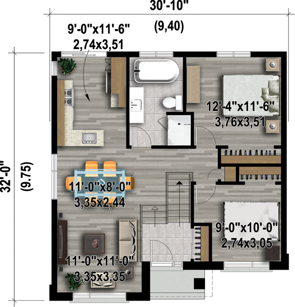 Contemporary Floor Plan - Main Floor Plan #25-4405