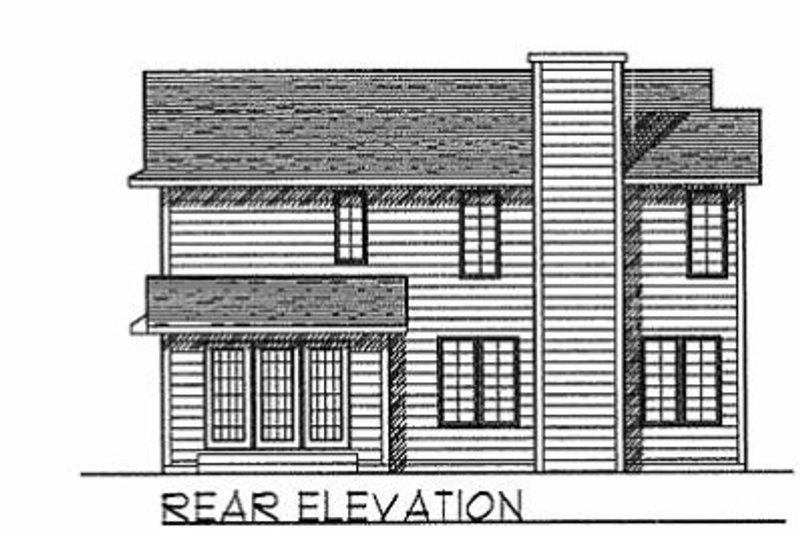 Dream House Plan - Exterior - Rear Elevation for Traditional House Plan #70-200 - 3 bed, 2.5 bath