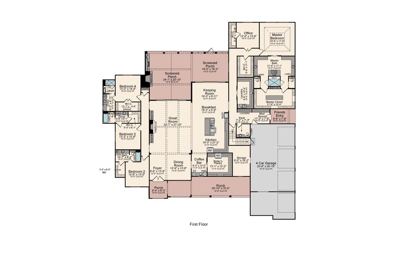 Dream House Plan - Floor Plan - Main Floor for Traditional House Plan #1081-5 - 4 bed, 4.5 bath