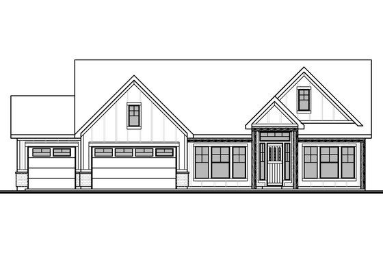 Exterior - Front Elevation 3 for Farmhouse House Plan #1073-54 - 3 bed, 2 bath