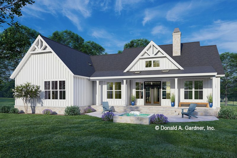 House Blueprint - Exterior - Rear Elevation for Farmhouse House Plan #929-1144 - 3 bed, 2 bath