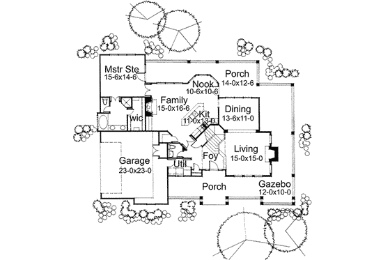 Floor Plan - Main Floor for Traditional House Plan #120-132 - 3 bed, 3 bath