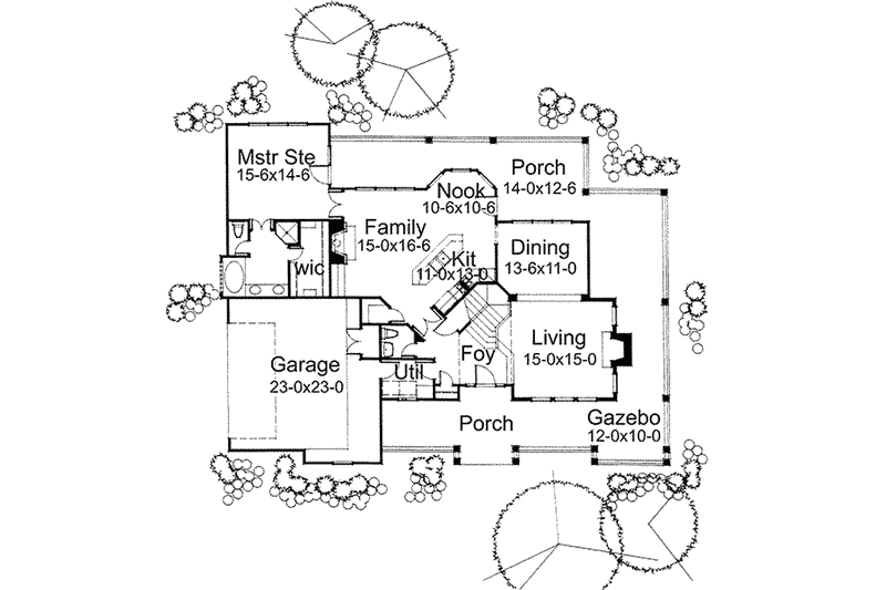 Dream House Plan - Floor Plan - Main Floor for Traditional House Plan #120-132 - 3 bed, 3 bath