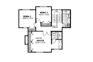 Floor Plan - Upper Floor for Country House Plan #87-207 - 3 bed, 2.5 bath