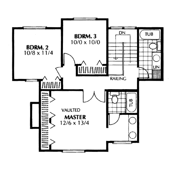 Country Floor Plan - Upper Floor Plan #87-207