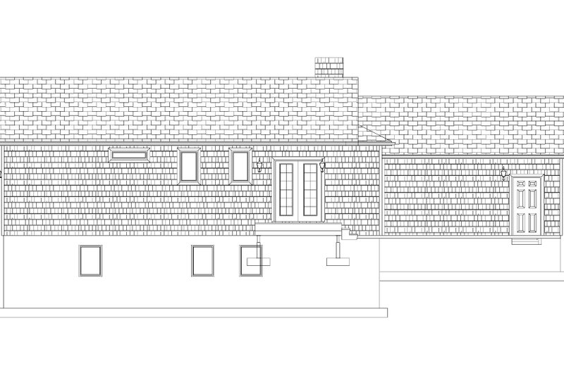 Architectural House Design - Exterior - Rear Elevation 1 for Ranch House Plan #1060-28 - 2 bed, 2 bath