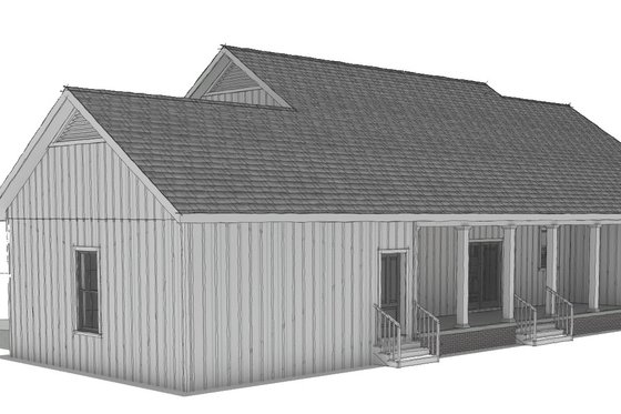 Exterior - Other Elevation for Country House Plan #44-256 - 3 bed, 2 bath