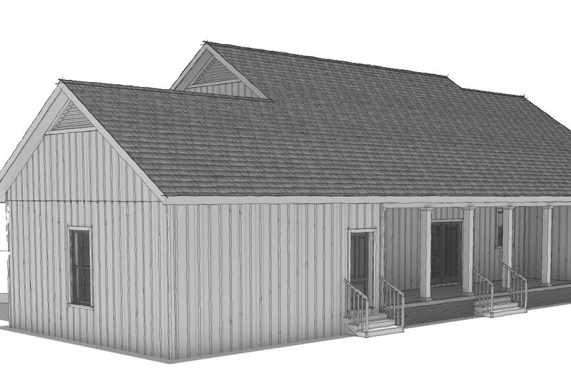 Architectural House Design - Exterior - Other Elevation for Country House Plan #44-256 - 3 bed, 2 bath