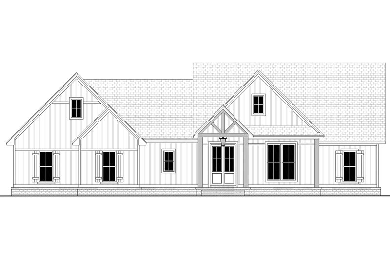 Architectural House Design - Exterior - Front Elevation 3 for Ranch House Plan #430-296 - 4 bed, 2 bath