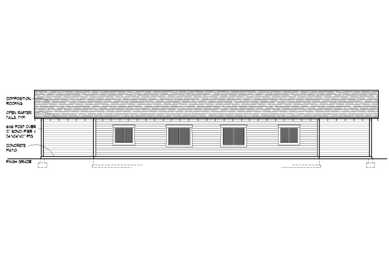 Home Plan - Exterior - Rear Elevation for Craftsman House Plan #112-249 - 2 bed, 1 bath