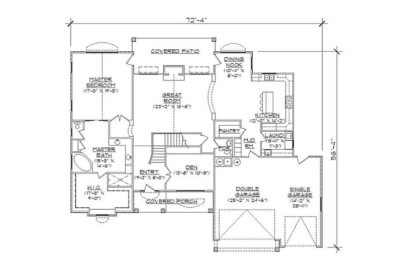 Dream House Plan - Floor Plan - Main Floor for European House Plan #5-395 - 4 bed, 2.5 bath