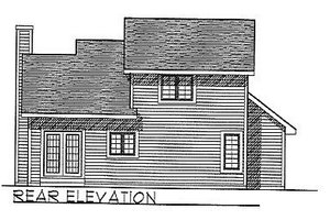 Exterior - Rear Elevation for Traditional House Plan #70-112 - 3 bed, 2.5 bath