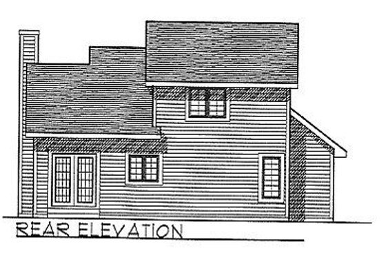 Exterior - Rear Elevation for Traditional House Plan #70-112 - 3 bed, 2.5 bath