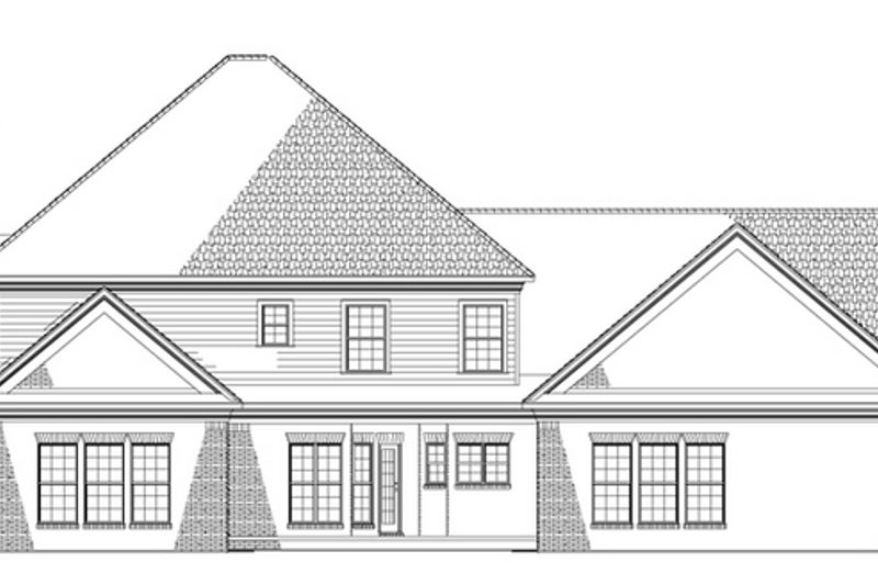 Home Plan - Colonial Exterior - Rear Elevation Plan #17-1182