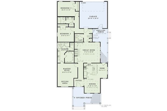Floor Plan - Main Floor for European House Plan #17-2409 - 3 bed, 2 bath