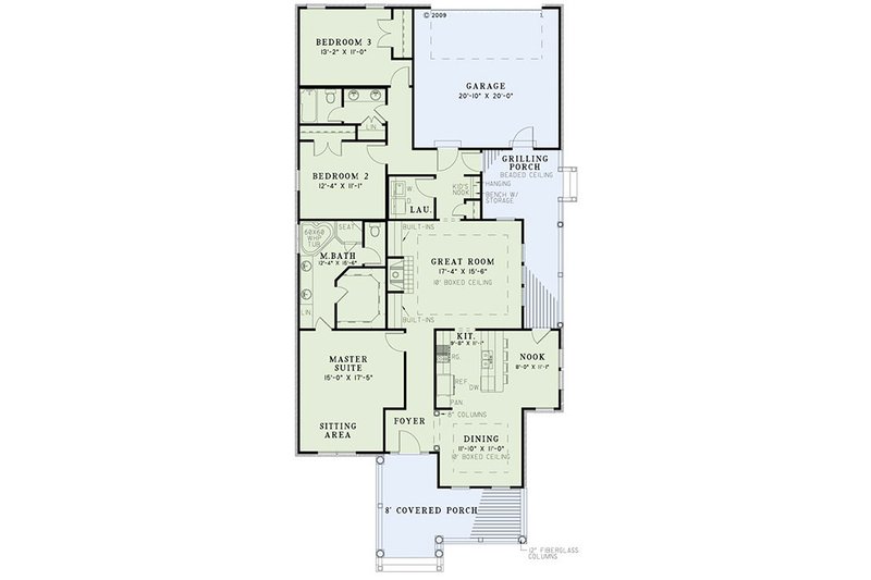 House Plan Design - Floor Plan - Main Floor for European House Plan #17-2409 - 3 bed, 2 bath