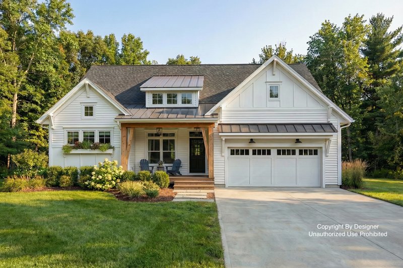 Farmhouse Style House Plan - 3 Beds 2 Baths 2001 Sq/Ft Plan #51-1185 Exterior