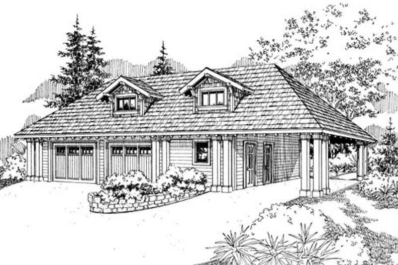 Architectural House Design - Craftsman Exterior - Front Elevation Plan #124-788