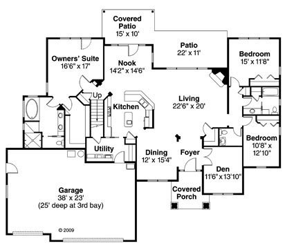 Craftsman Style House Plan - 3 Beds 2.5 Baths 3112 Sq/Ft Plan #124-758 ...