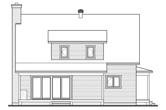 Exterior - Rear Elevation for Country House Plan #23-2670 - 3 bed, 2.5 bath