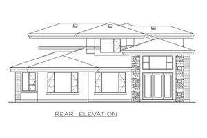 Exterior - Rear Elevation for Prairie House Plan #1100-53 - 4 bed, 3.5 bath
