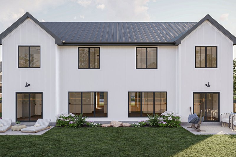 House Blueprint - Exterior - Rear Elevation for Modern House Plan #455-665 - 3 bed, 2.5 bath