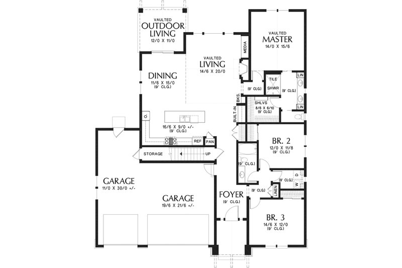 Dream House Plan - Floor Plan - Main Floor for Ranch House Plan #48-948 - 4 bed, 3 bath