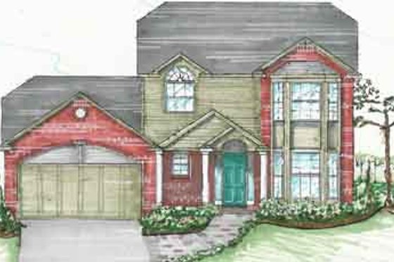 Exterior - Front Elevation for Traditional House Plan #136-107 - 3 bed, 2.5 bath
