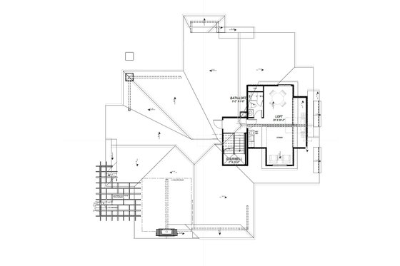 Floor Plan - Upper Floor for Craftsman House Plan #1069-39 - 2 bed, 2 bath