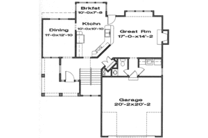 Floor Plan - Main Floor for Traditional House Plan #6-112 - 4 bed, 2.5 bath