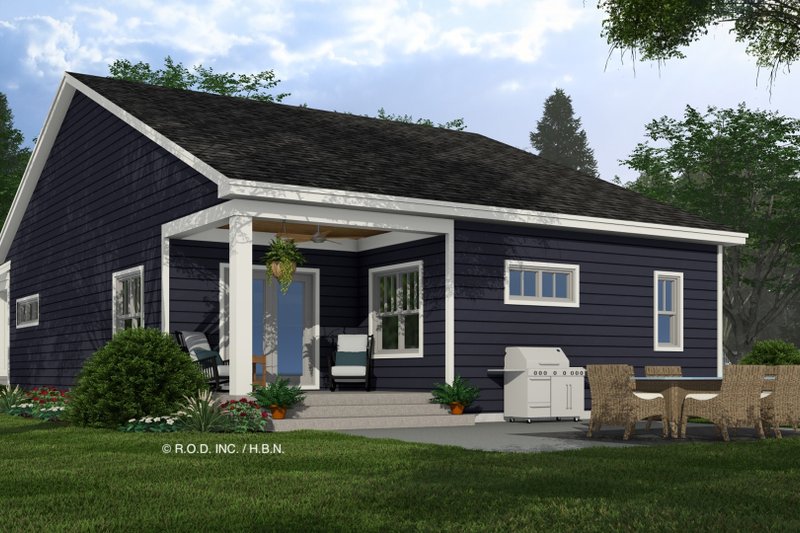 Dream House Plan - Exterior - Rear Elevation 1 for Bungalow House Plan #51-1333 - 3 bed, 2 bath
