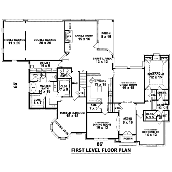 European Floor Plan - Main Floor Plan #81-1636