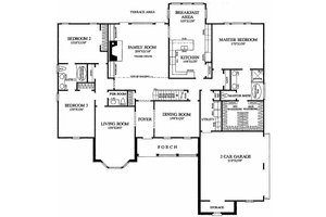 Floor Plan - Main Floor for Southern House Plan #137-205 - 3 bed, 2 bath