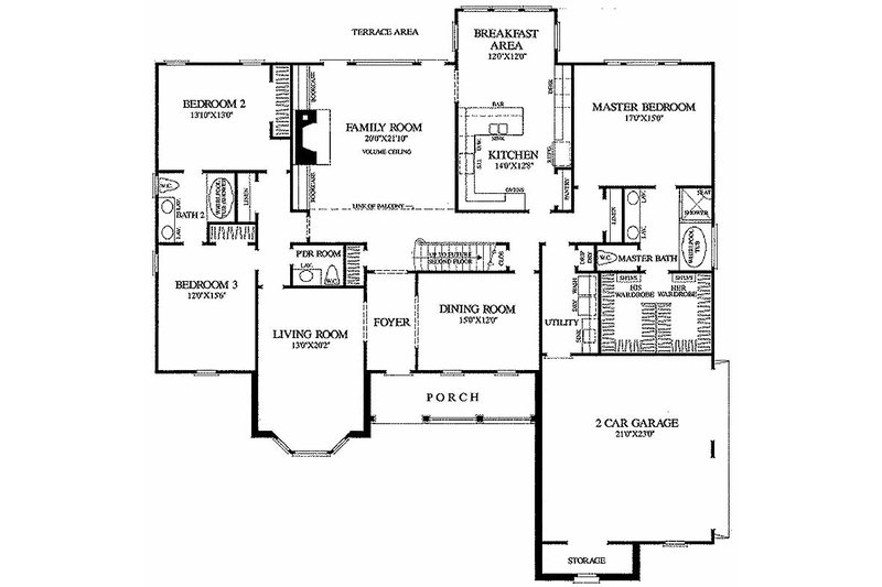 Southern Style House Plan - 3 Beds 2 Baths 3351 Sq/Ft Plan #137-205 ...