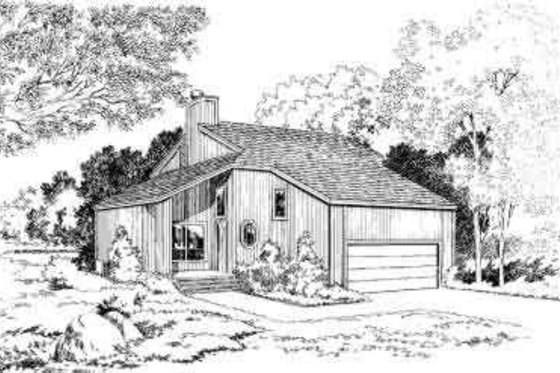 Exterior - Front Elevation for Modern House Plan #312-183 - 3 bed, 2.5 bath